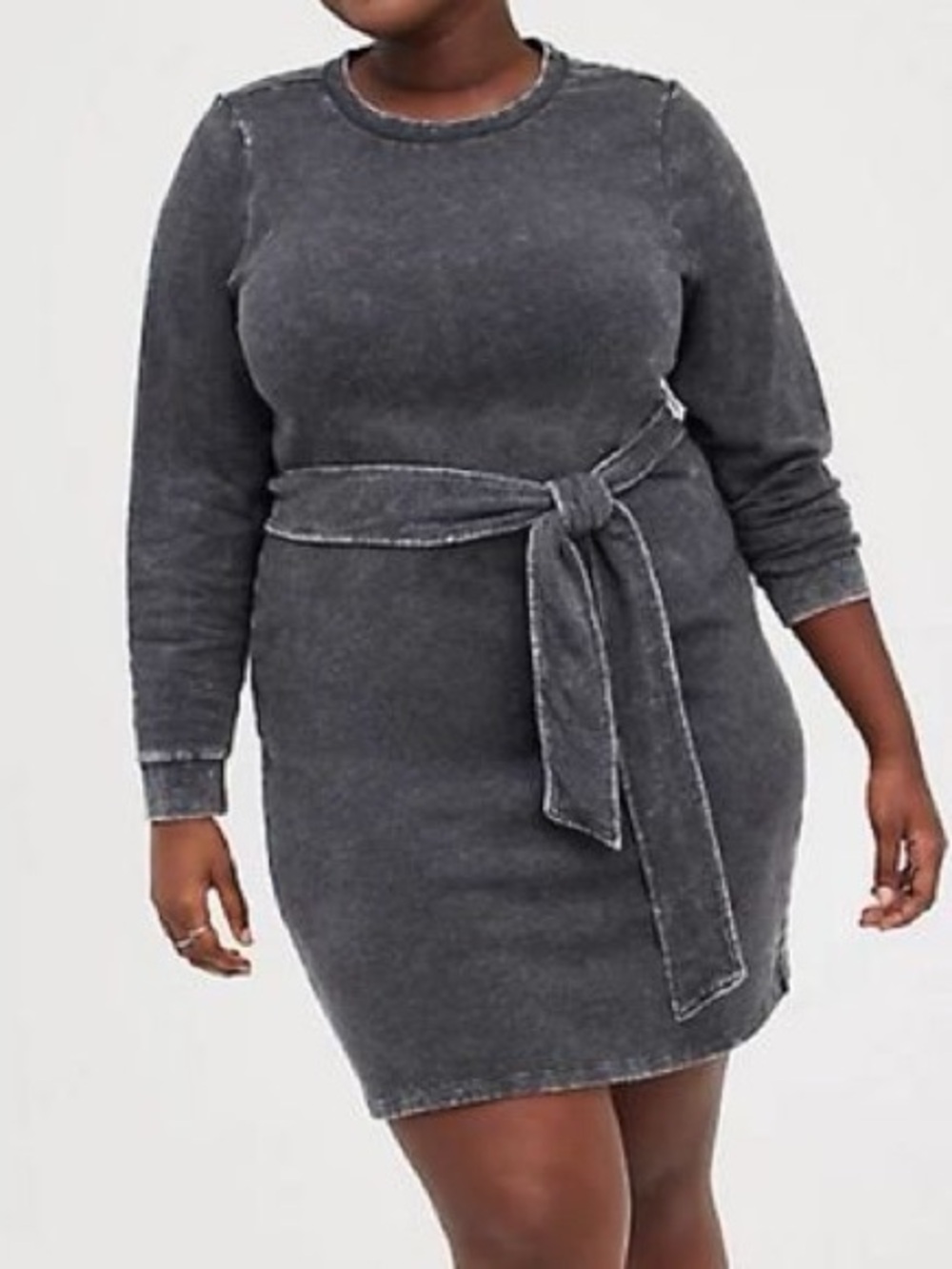 Torrid Cozy Fleece Belted Tri Blend Long-Sleeve Dress Size 2(18/20)